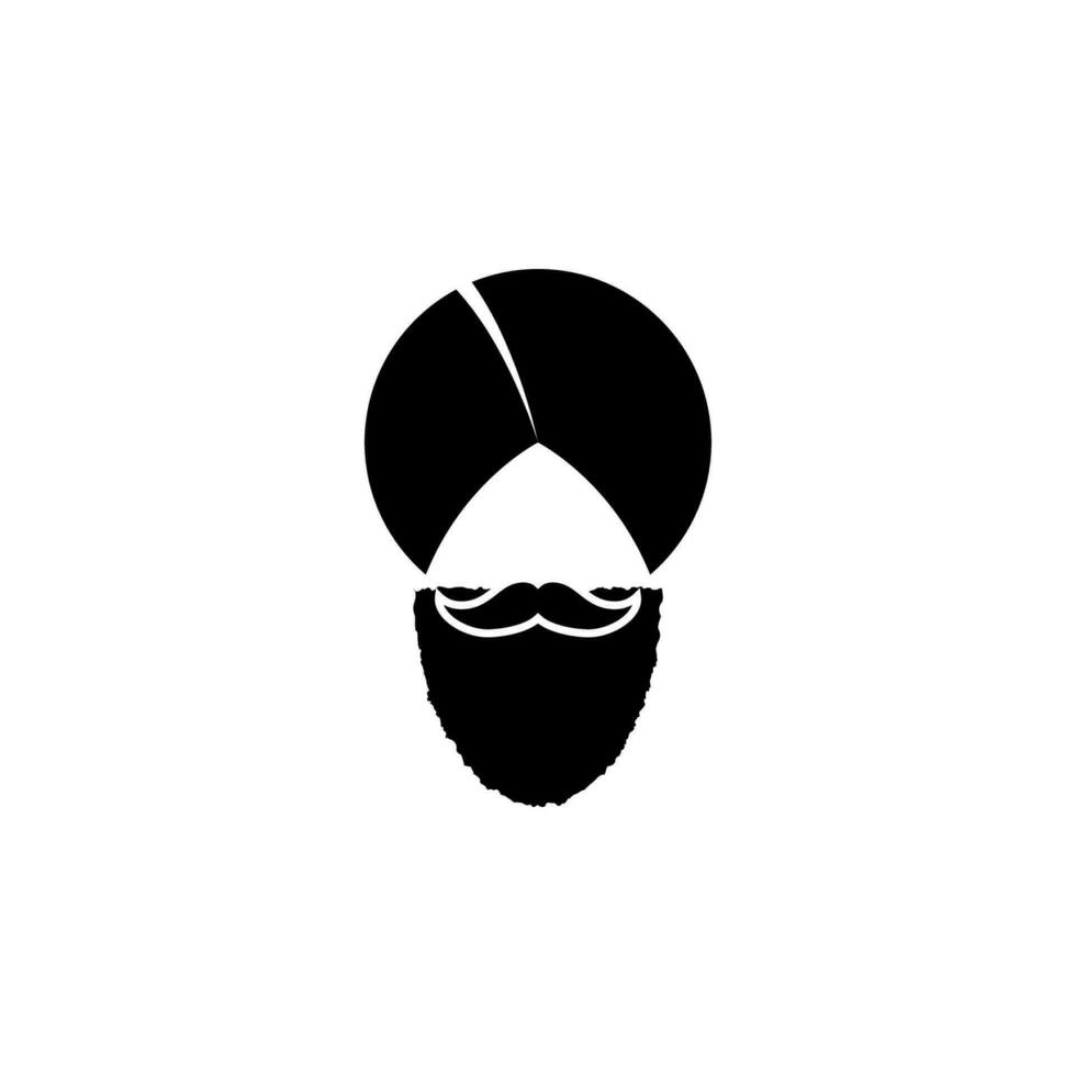 indisch Mann mit Bart Vektor Symbol Illustration