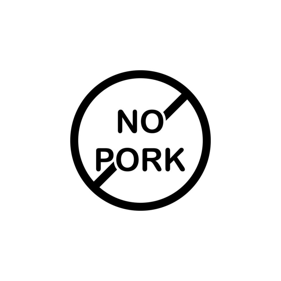 Nein Schweinefleisch Vektor Symbol Illustration