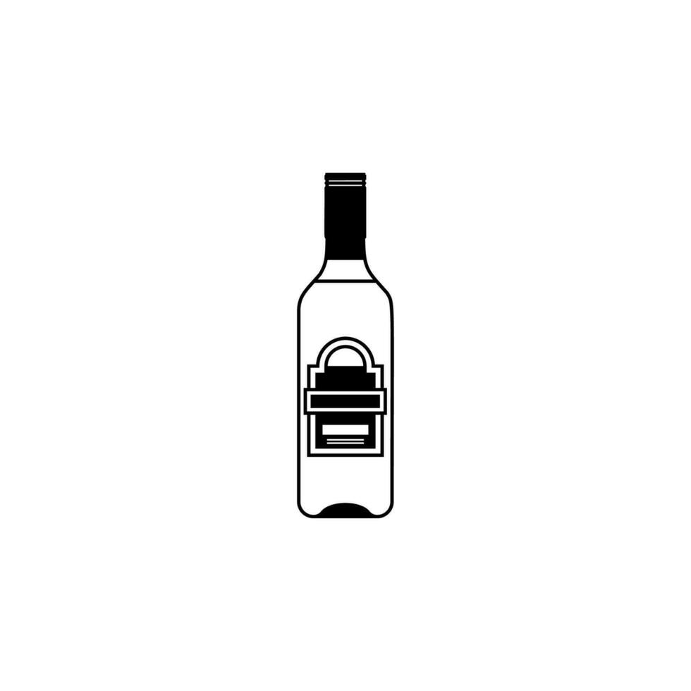 Flasche von Alkohol Vektor Symbol Illustration