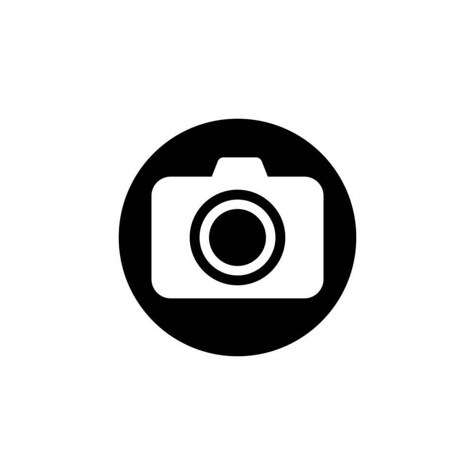 Kamera im ein Kreis Vektor Symbol Illustration