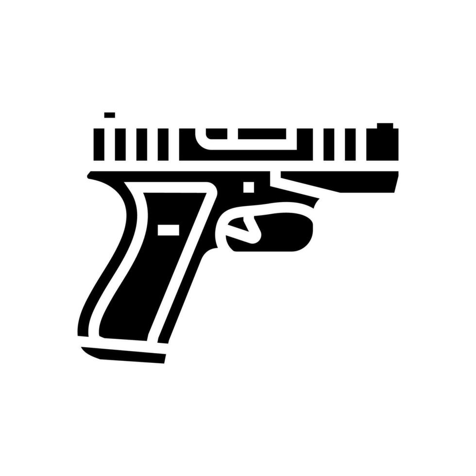 Pistole Waffe Krieg Glyphe Symbol Vektor Illustration
