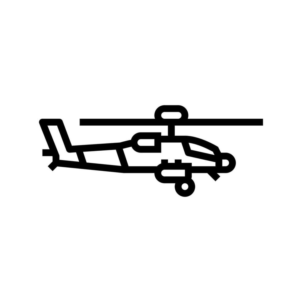 Hubschrauber Waffe Krieg Linie Symbol Vektor Illustration