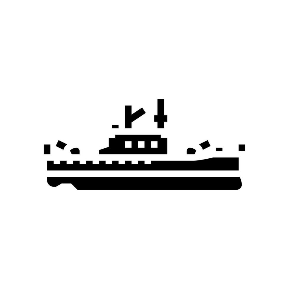 slagskepp vapen krig glyf ikon vektor illustration