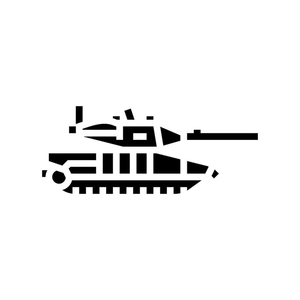 Panzer Waffe Krieg Glyphe Symbol Vektor Illustration