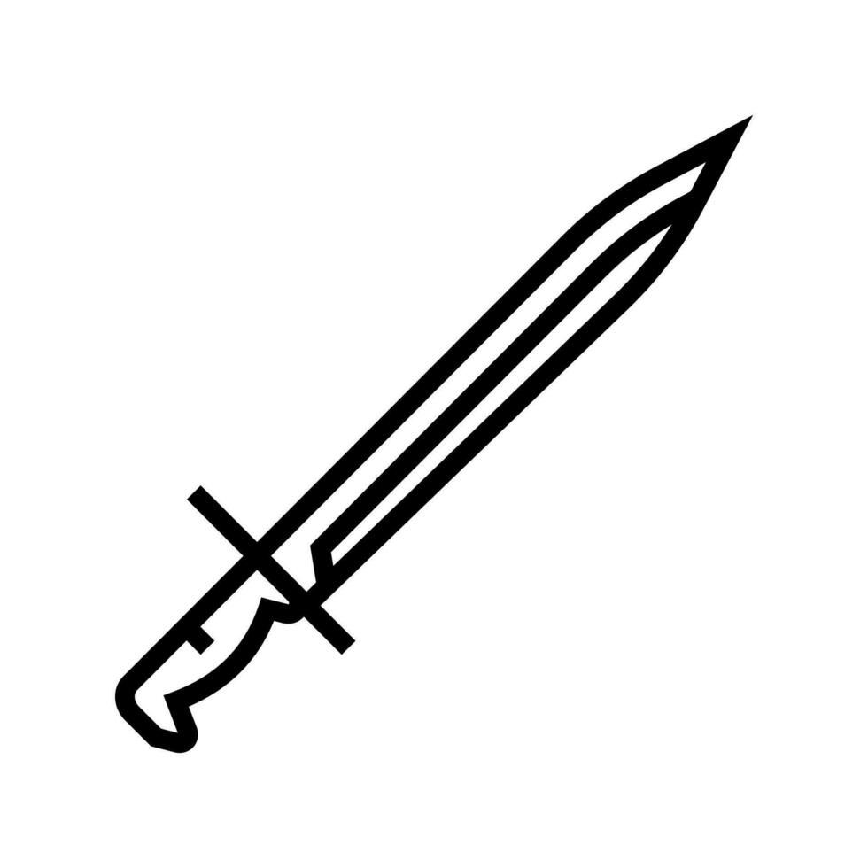 bajonett vapen krig linje ikon vektor illustration
