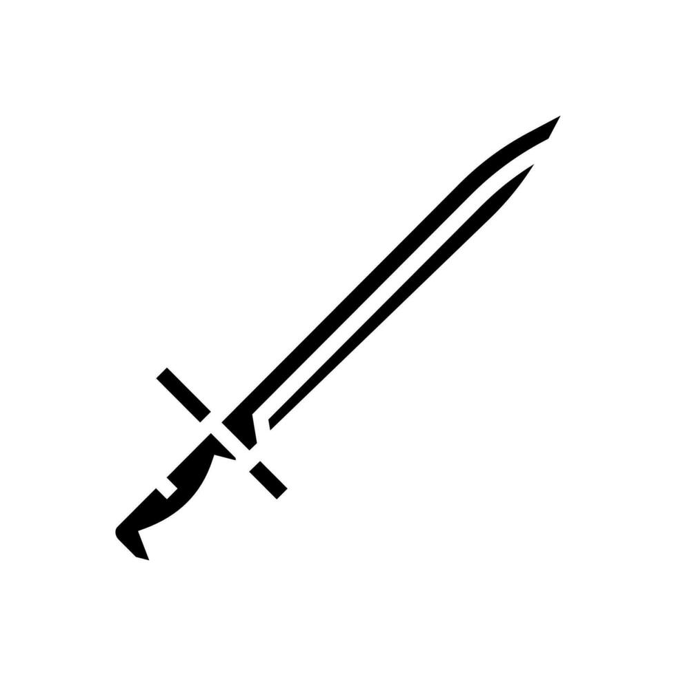 Bajonett Waffe Krieg Glyphe Symbol Vektor Illustration