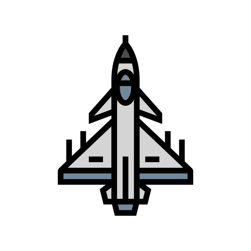 kämpe jet vapen krig Färg ikon vektor illustration