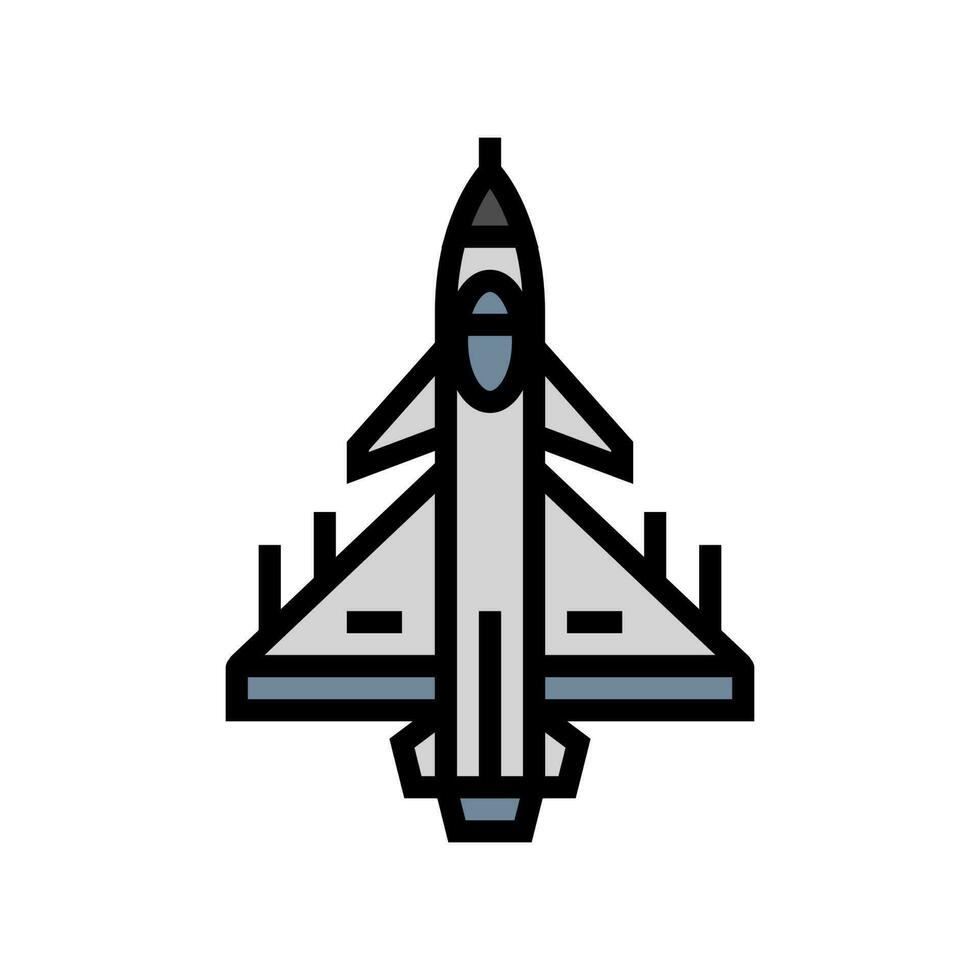 Kämpfer Jet Waffe Krieg Farbe Symbol Vektor Illustration