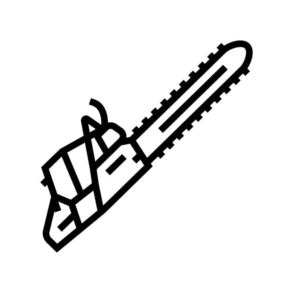 Kettensäge Waffe Militär- Linie Symbol Vektor Illustration