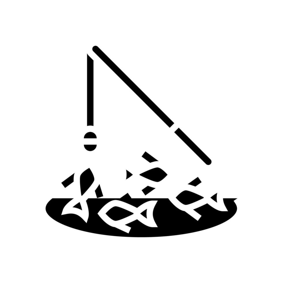 fiske spel styrelse tabell glyf ikon vektor illustration