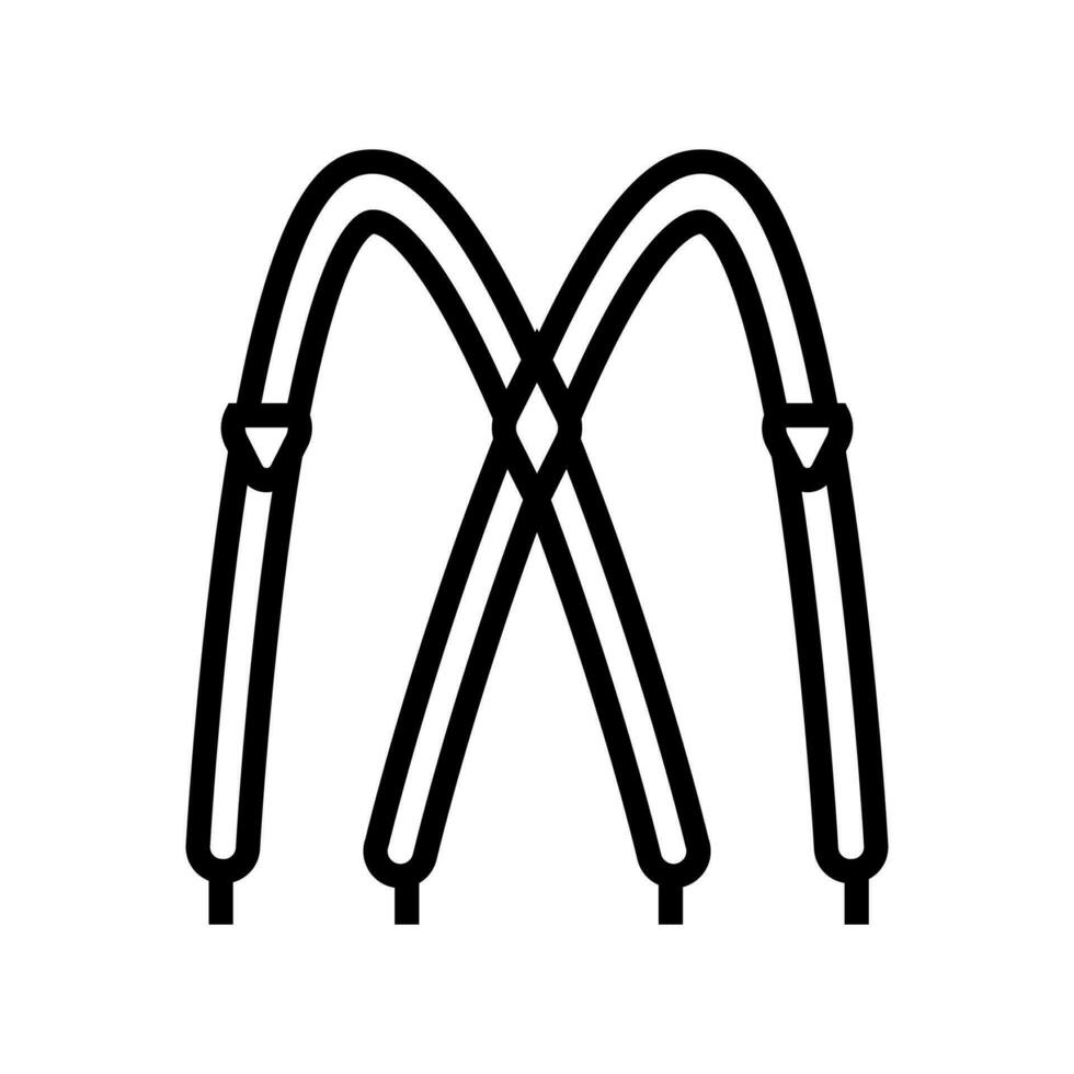 Hosenträger Hipster retro Linie Symbol Vektor Illustration