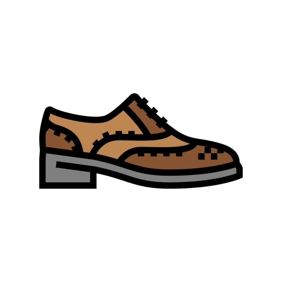 Flügelspitze Schuhe Hipster retro Farbe Symbol Vektor Illustration