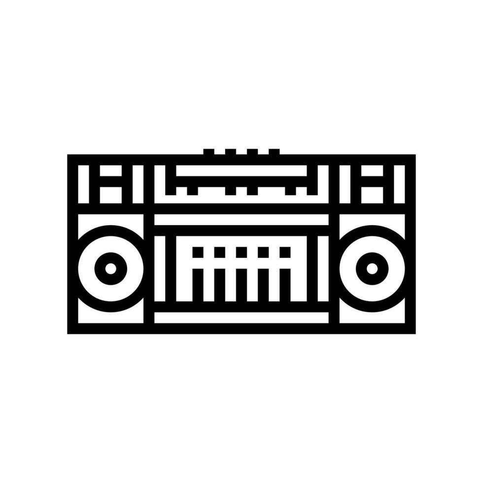 retro Radio Hipster retro Linie Symbol Vektor Illustration