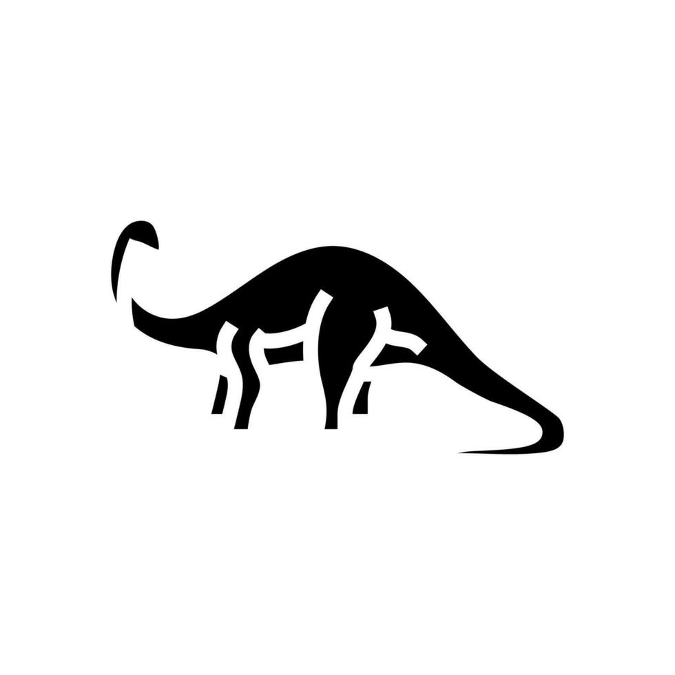 Diplodocus Dinosaurier Tier Glyphe Symbol Vektor Illustration