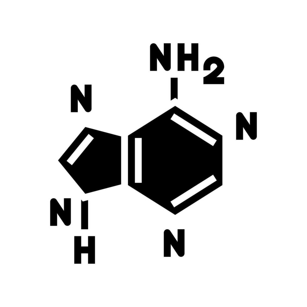 nuklein Acid Basen Biochemie Glyphe Symbol Vektor Illustration