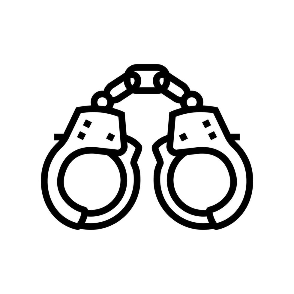 Handschellen Verbrechen Linie Symbol Vektor Illustration