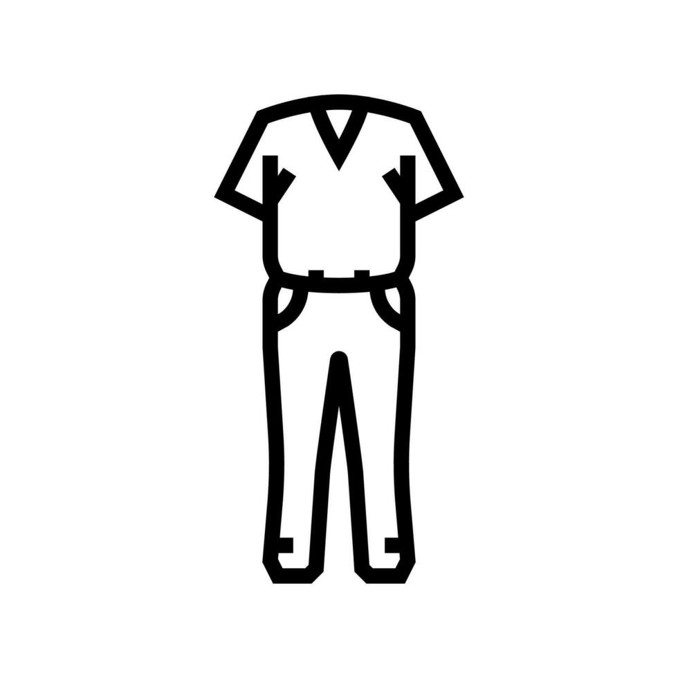 Häftling Uniform Verbrechen Linie Symbol Vektor Illustration