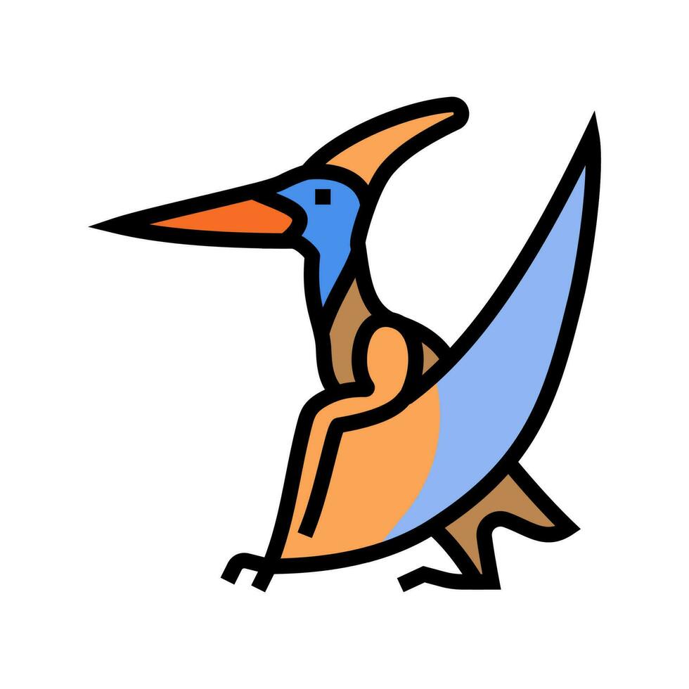 Pteranodon Dinosaurier Tier Farbe Symbol Vektor Illustration