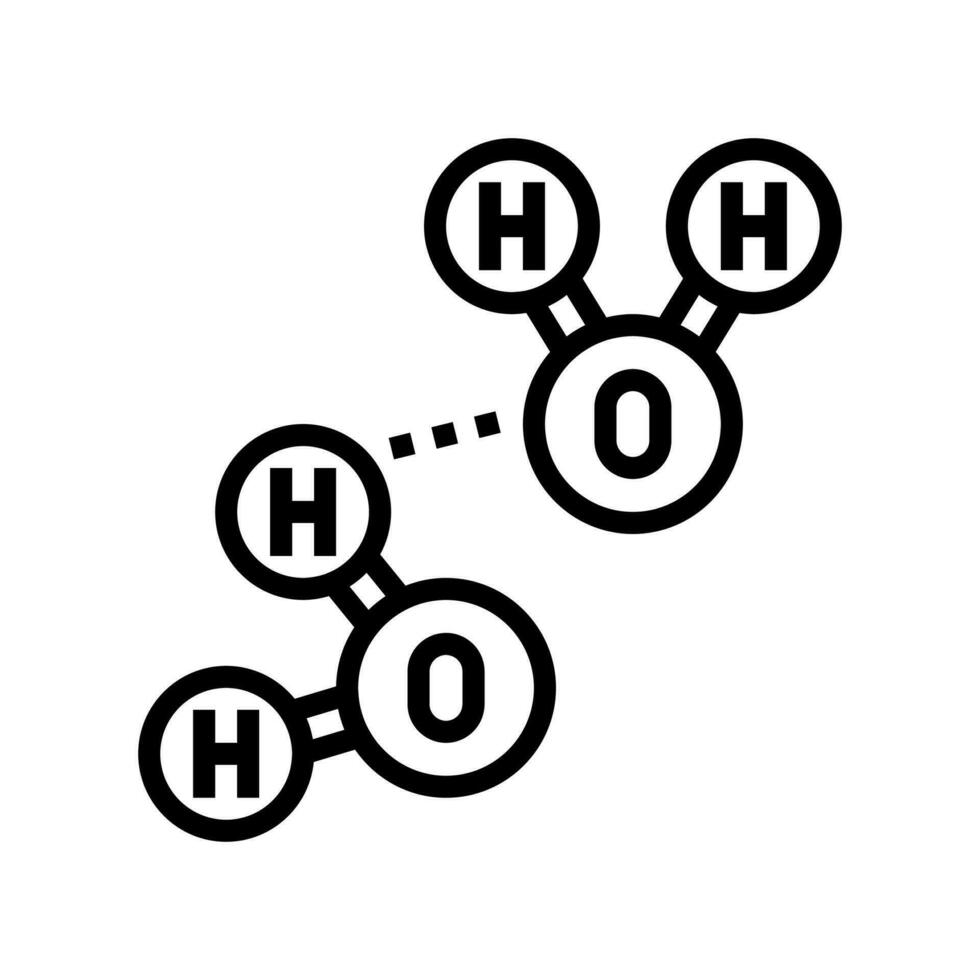 väte bindning biokemi linje ikon vektor illustration