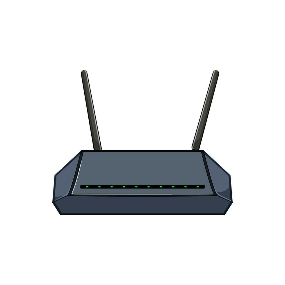 wiFi dsl modem tecknad serie vektor illustration