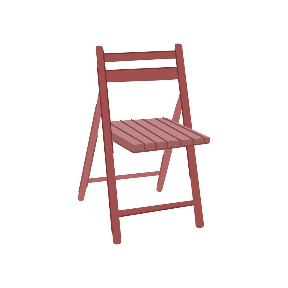 objekt hopfällbar stol tecknad serie vektor illustration