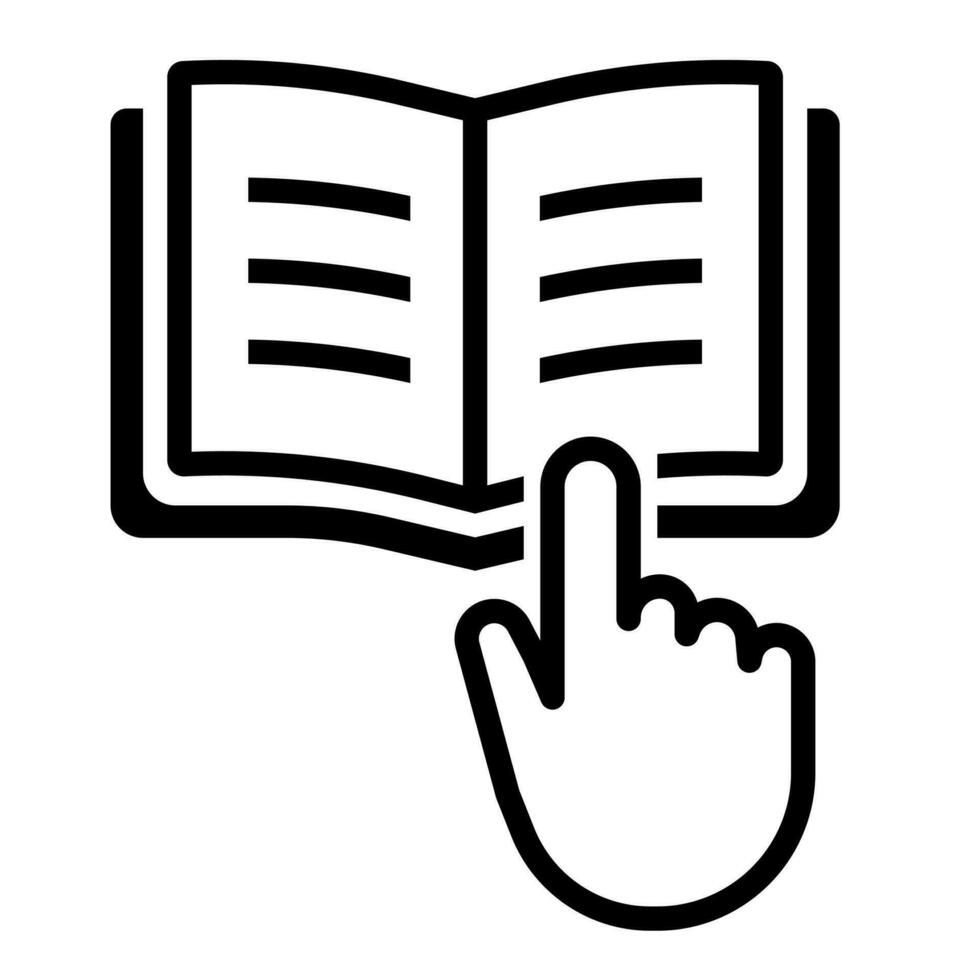 öffnen Buch leiten Handbuch Hand Gliederung Symbol vektor