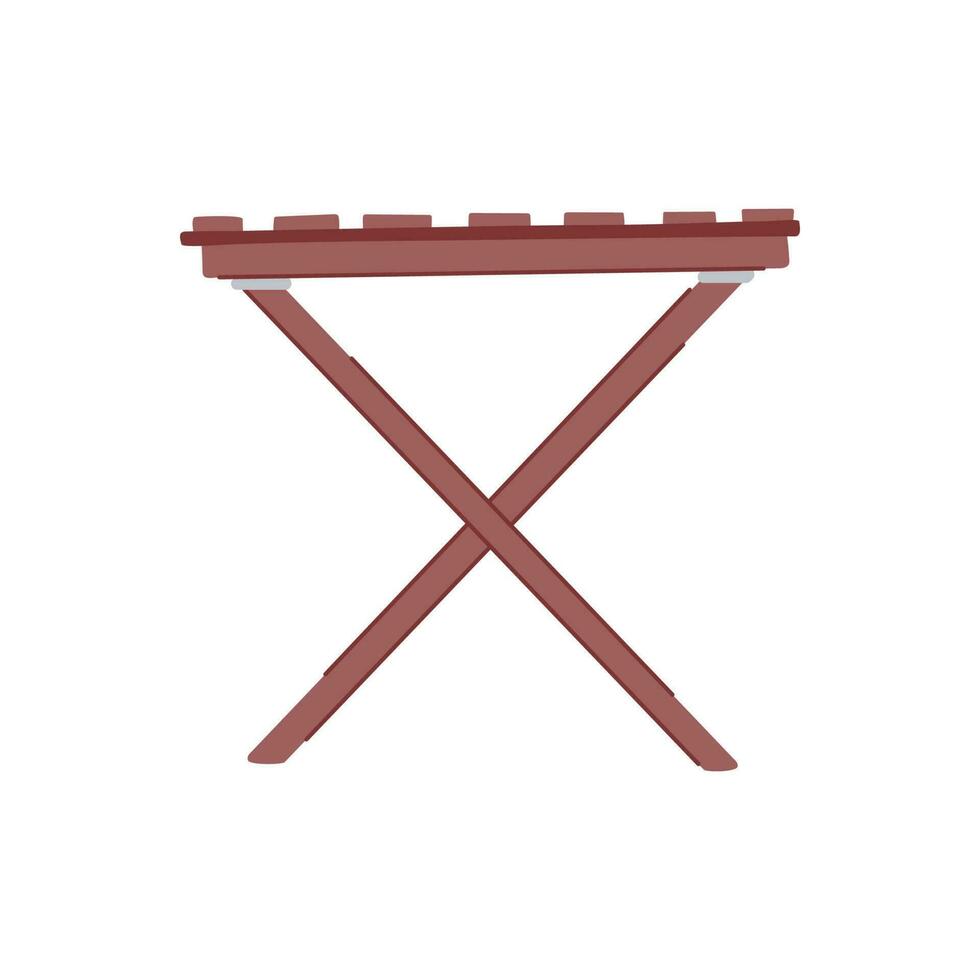 metall hopfällbar tabell tecknad serie vektor illustration
