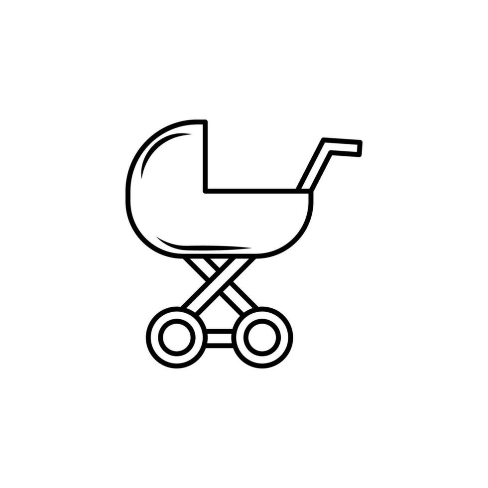 Kinderwagen Linie Vektor Symbol Illustration