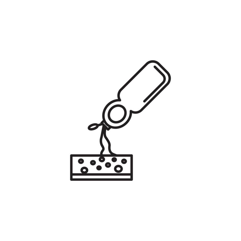 rengöringsmedel flaska och svamp vektor ikon illustration
