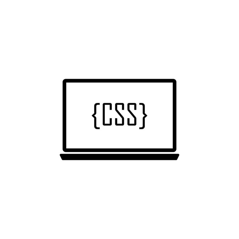 Laptop, CSS Vektor Symbol Illustration