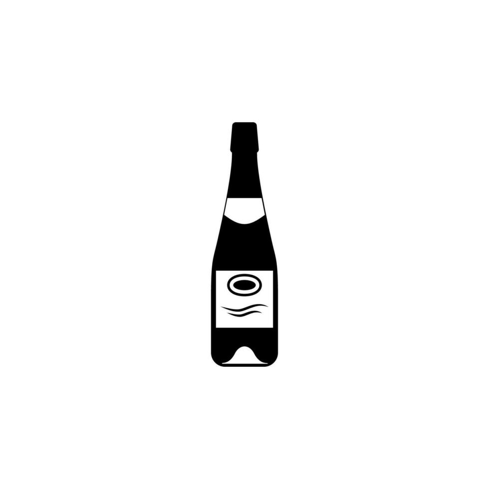en flaska av champagne vektor ikon illustration