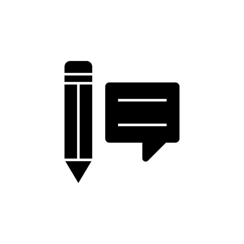 Bleistift und Konversation Blase Vektor Symbol Illustration