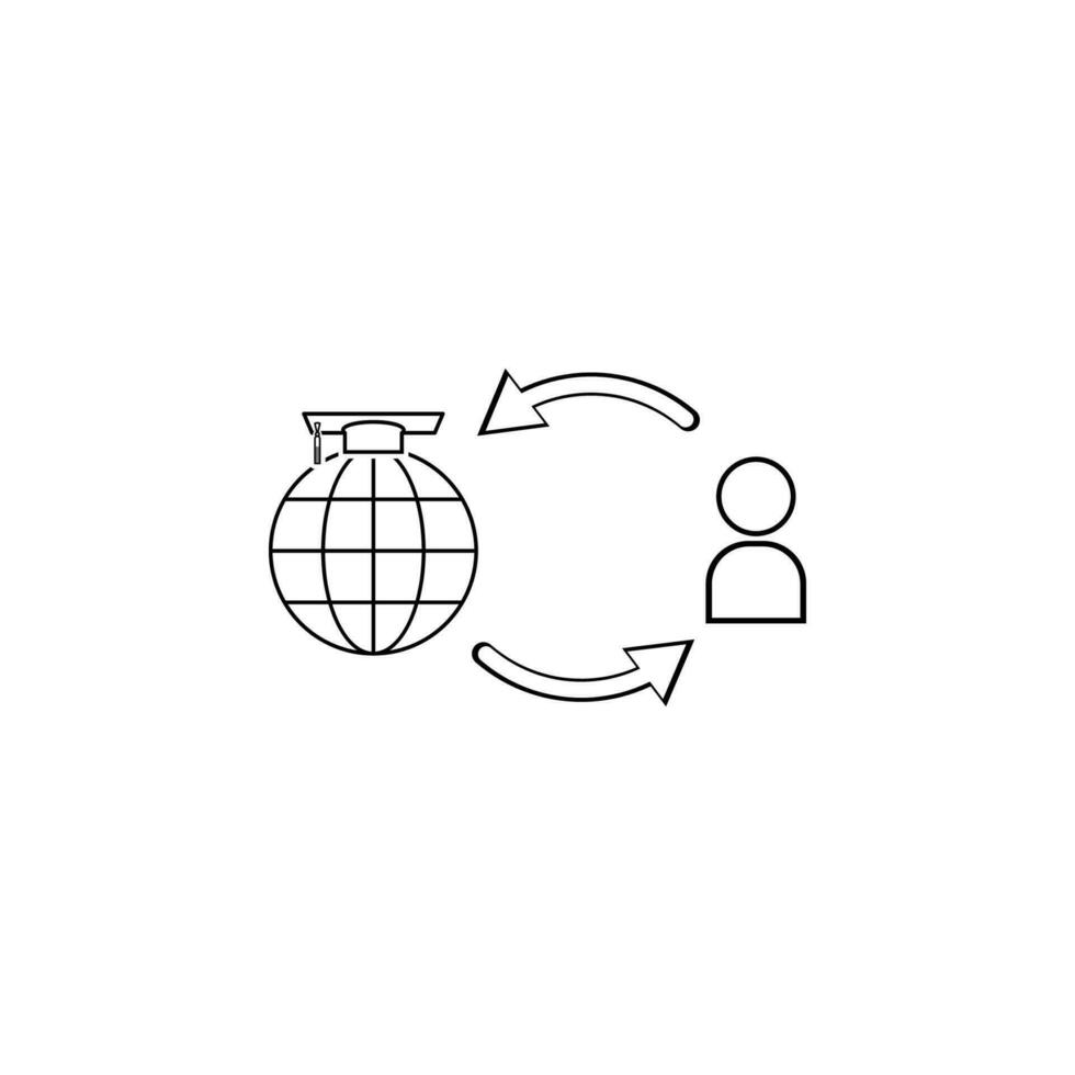 global Ausbildung und Mann Vektor Symbol Illustration