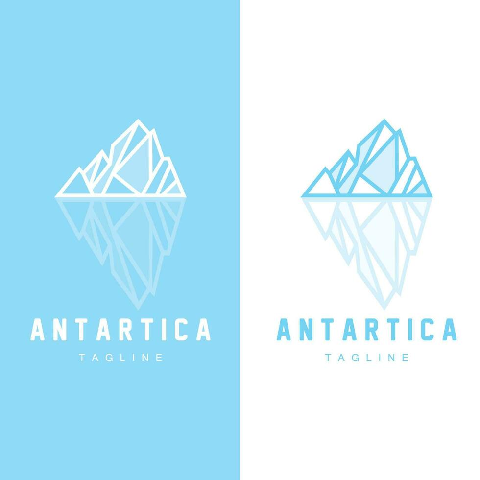 Berg Logo, Antarktis Eisberg Logo Design, Natur Landschaft Vektor, Produkt Marke Illustration Symbol vektor