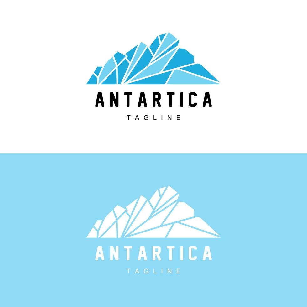 Berg Logo, Antarktis Eisberg Logo Design, Natur Landschaft Vektor, Produkt Marke Illustration Symbol vektor