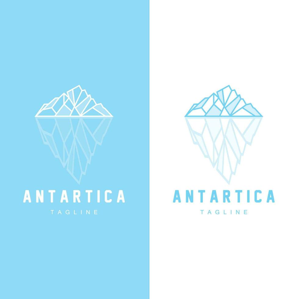 Berg Logo, Antarktis Eisberg Logo Design, Natur Landschaft Vektor, Produkt Marke Illustration Symbol vektor