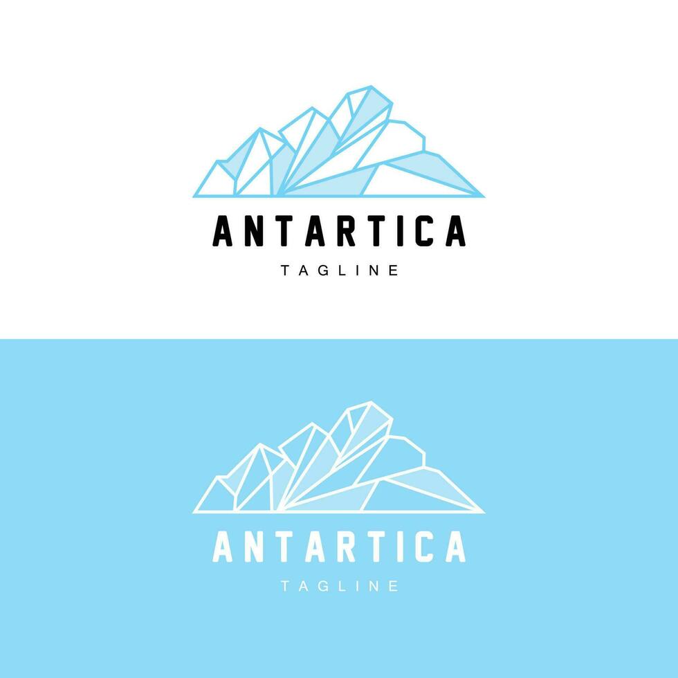 Berg Logo, Antarktis Eisberg Logo Design, Natur Landschaft Vektor, Produkt Marke Illustration Symbol vektor