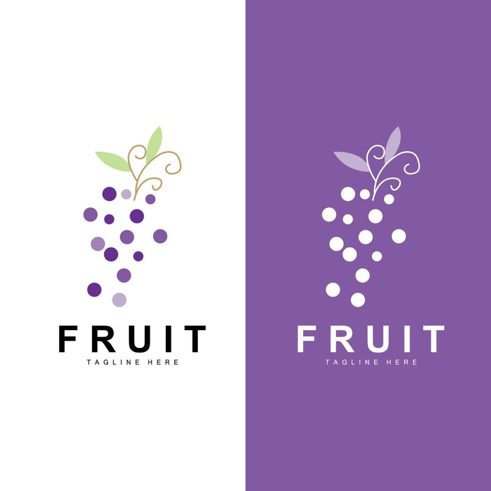 Traube Logo, Bauernhof Obst Vektor, frisch lila Obst Design, Traube Produkt Symbol, Obst Geschäft vektor