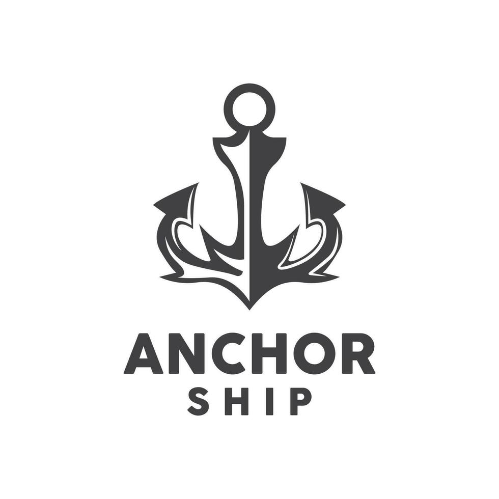 ankare logotyp, enkel elegant design, nautisk fartyg vektor, ikon symbol illustration vektor