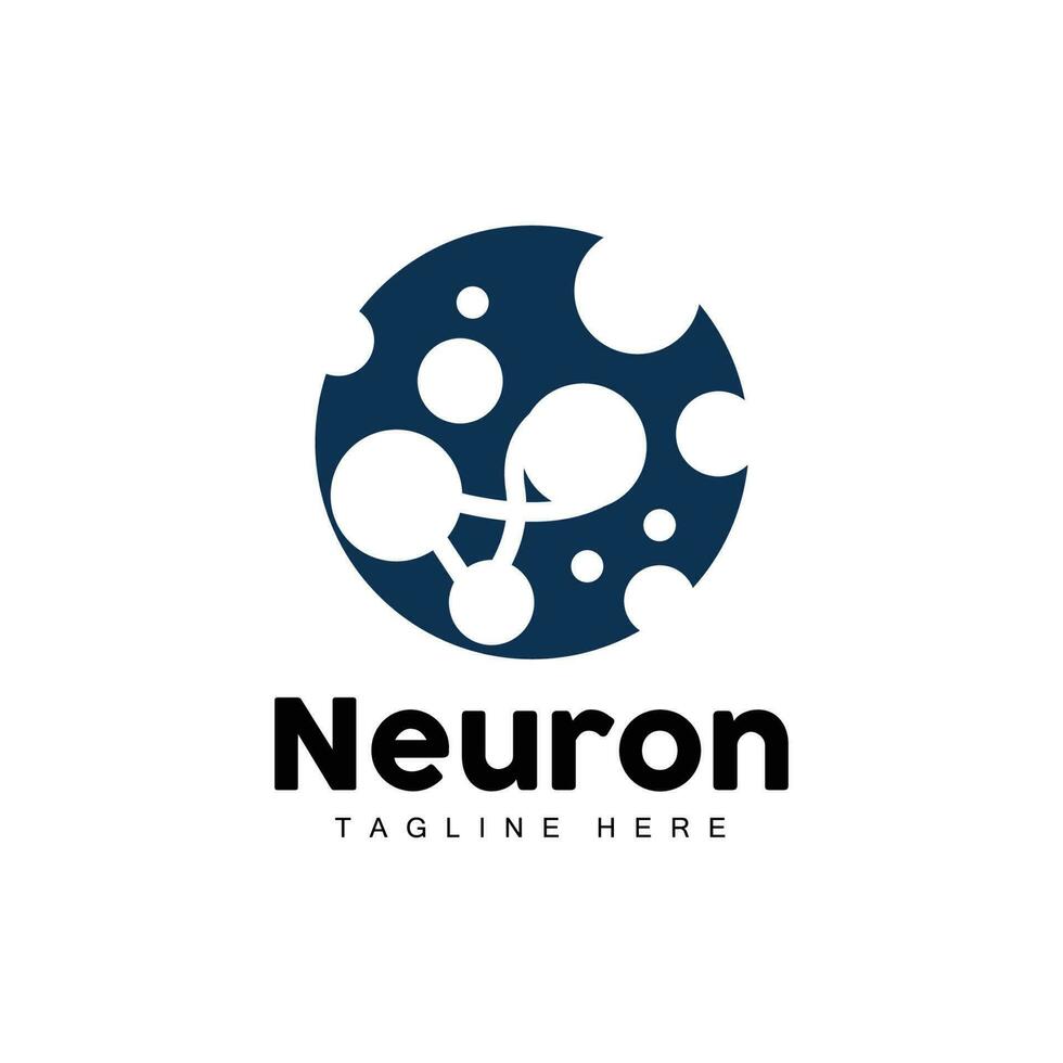 neuron logo design vektor nervenzelle illustration molekulare dna gesundheitsmarke