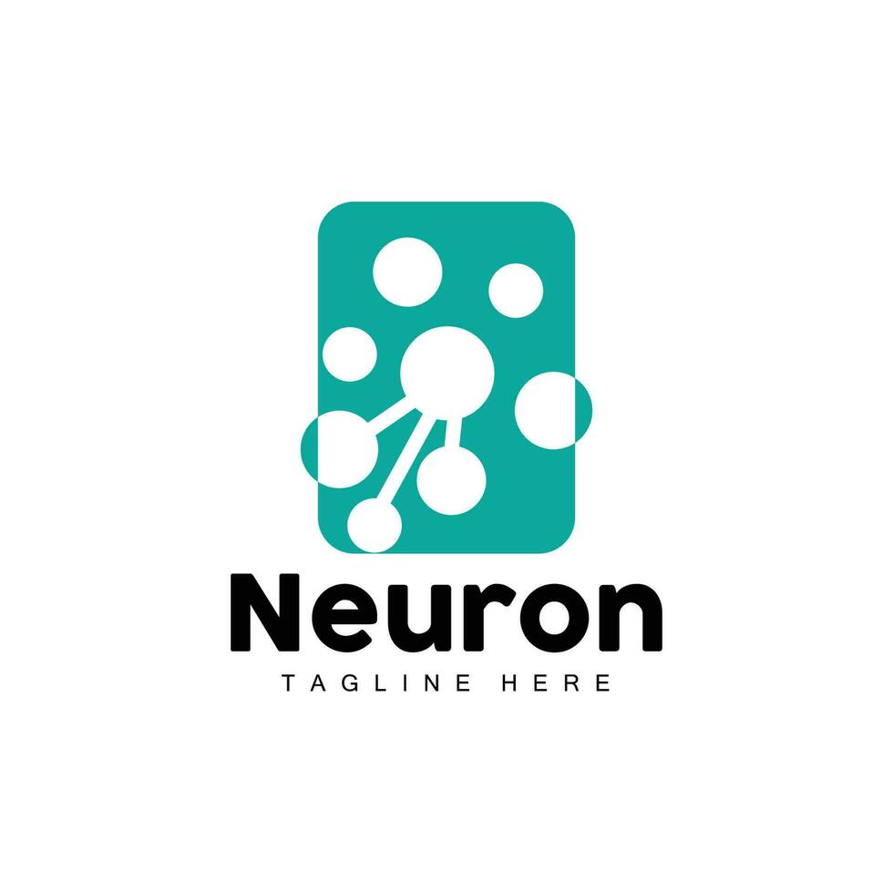 neuron logo design vektor nervenzelle illustration molekulare dna gesundheitsmarke