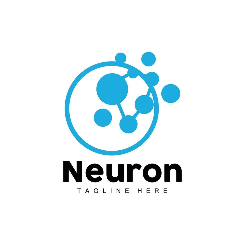 neuron logo design vektor nervenzelle illustration molekulare dna gesundheitsmarke