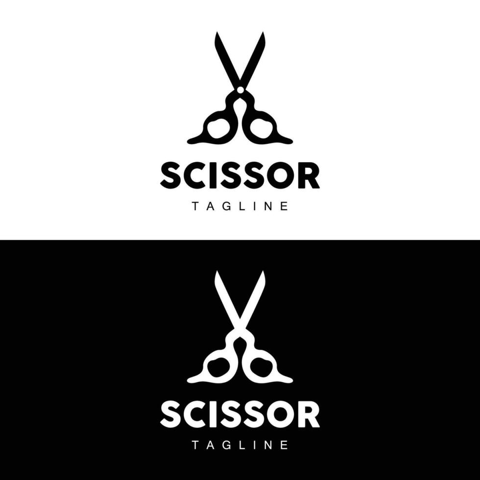 Schere Logo, Schneiden Werkzeuge Vektor, Friseur Rasierer Schere einfach Design, Illustration Vorlage Symbol vektor