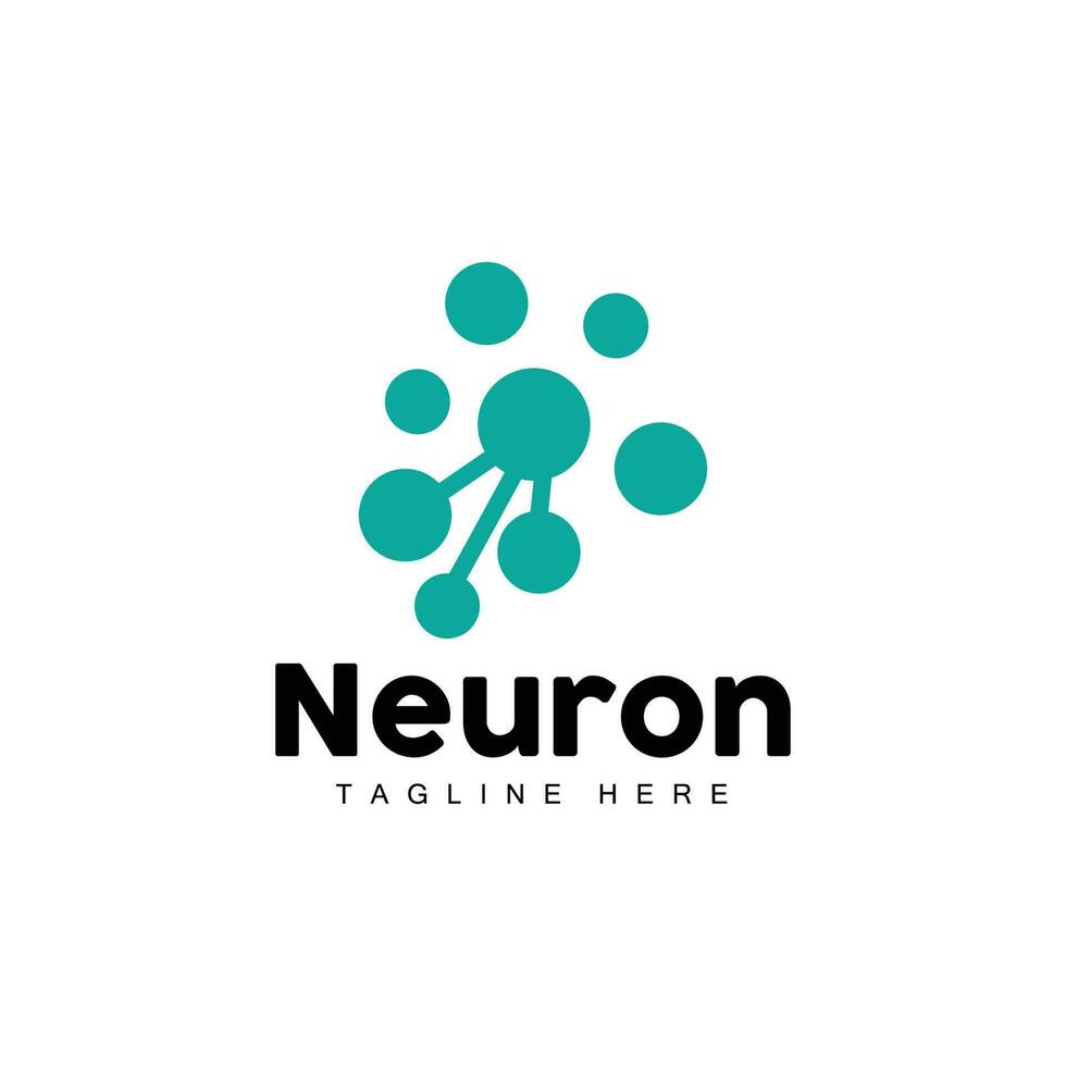 neuron logo design vektor nervenzelle illustration molekulare dna gesundheitsmarke