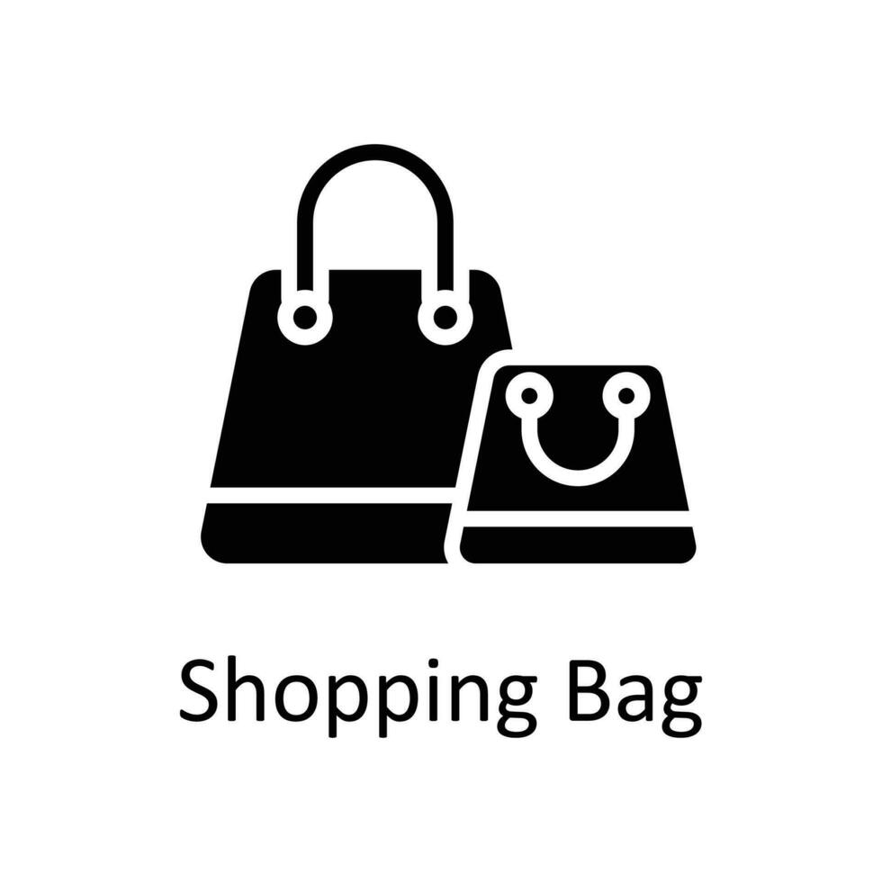 Einkaufen Tasche Vektor solide Symbole. einfach Lager Illustration Lager