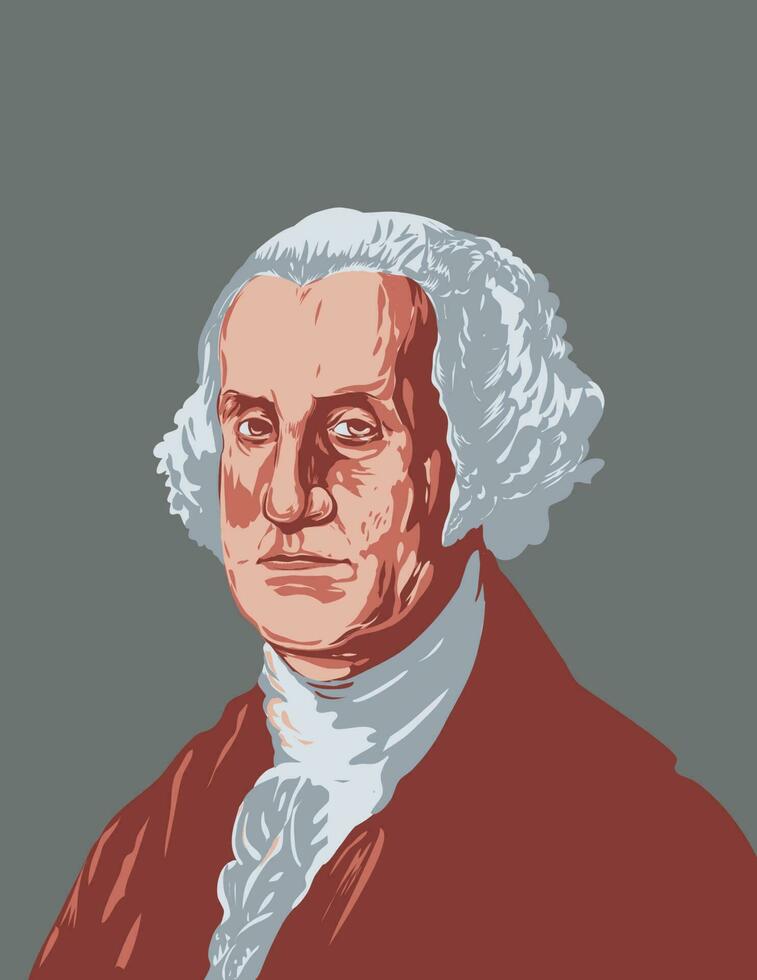 George Washington Gründung Vater und zuerst Präsident von das vereinigt Zustände wpa Poster Kunst vektor