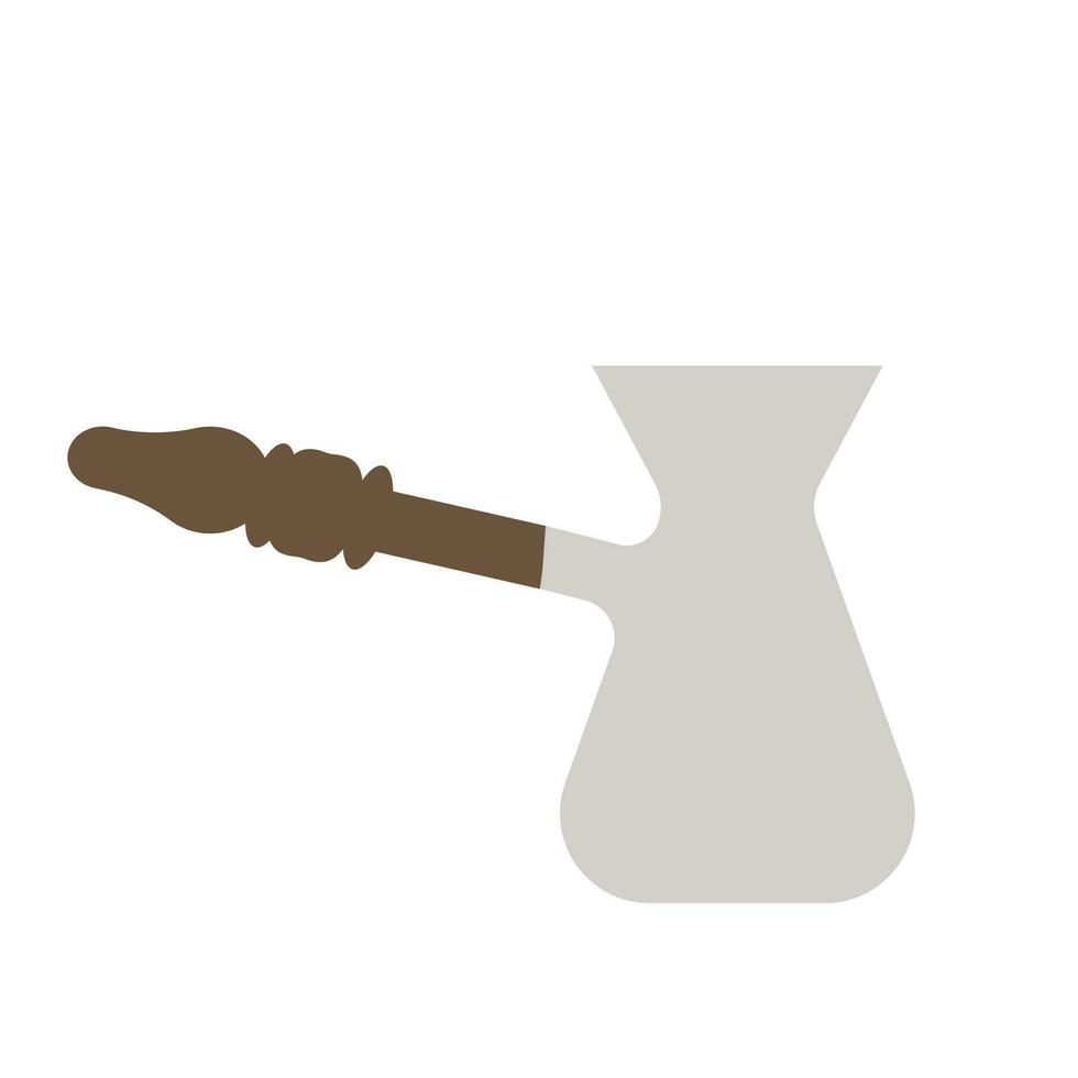 cezve zum Espresso. Schleifer mit Kaffee Bohnen. eben Vektor Illustration. Kaffee Hersteller Symbol zum Kaffee Geschäft, Gebäck, Bäckerei, zum Speisekarte Abdeckung, Design von Besondere Angebot.