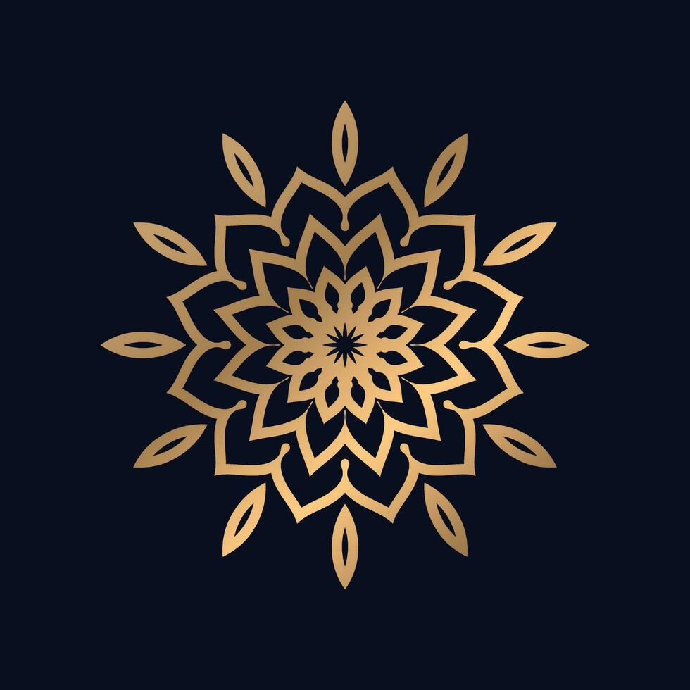 blomma mönster guld Färg kunglig mandala design vektor för bakgrund