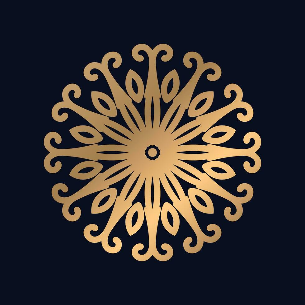 skön guld Färg kunglig mandala design vektor för bakgrund