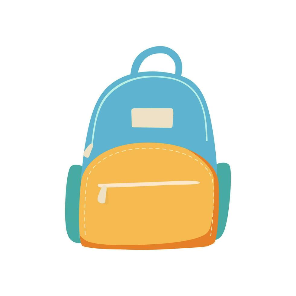 barns skola ryggsäck på en vit bakgrund. platt tecknad serie vektor illustration